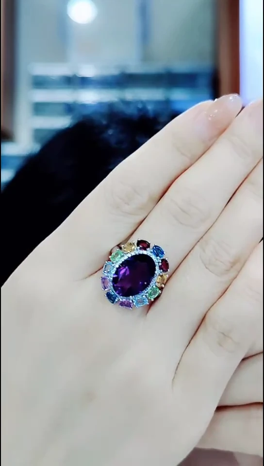 银S925镶嵌戒指水晶银S925镶嵌 戒指 水晶