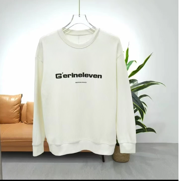 77007#简约字母百搭时尚潮牌男士圆领卫衣