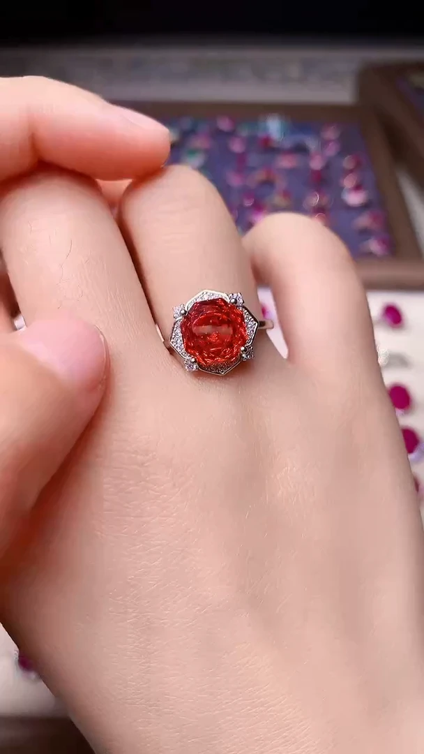 【闪购商品】红宝石戒指银S925镶嵌000