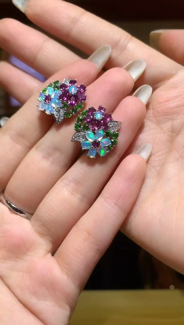 银S925镶嵌欧泊珠宝奇石【宝石世家严选】