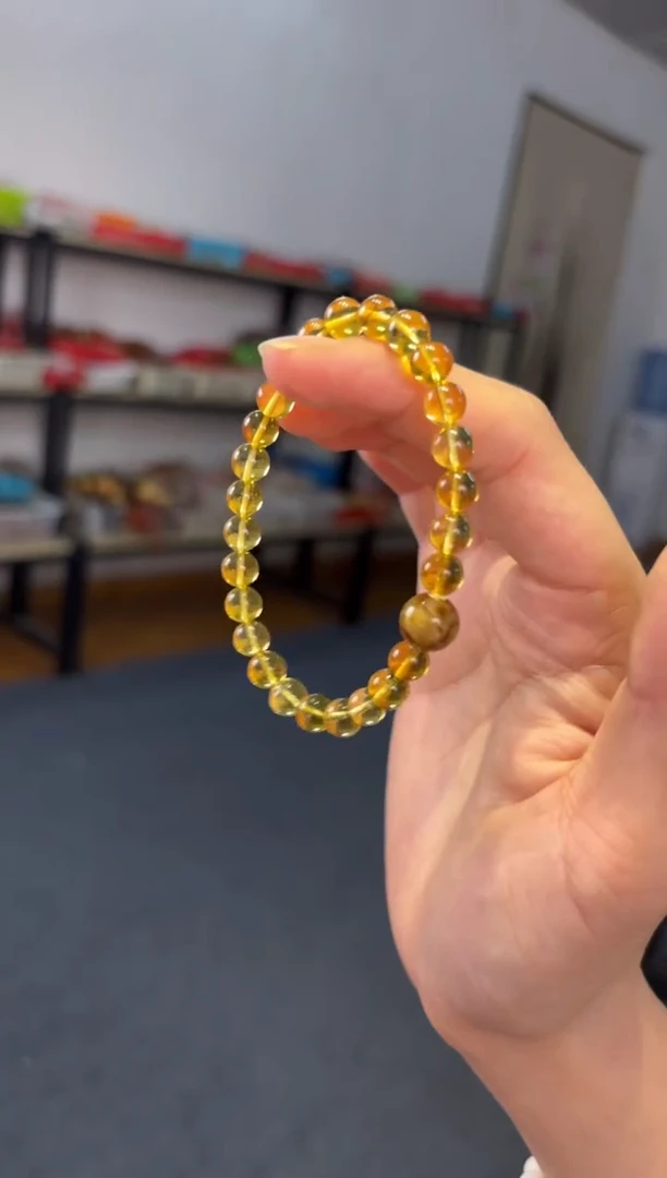 手链蓝珀未镶嵌 6mm蓝珀单圈