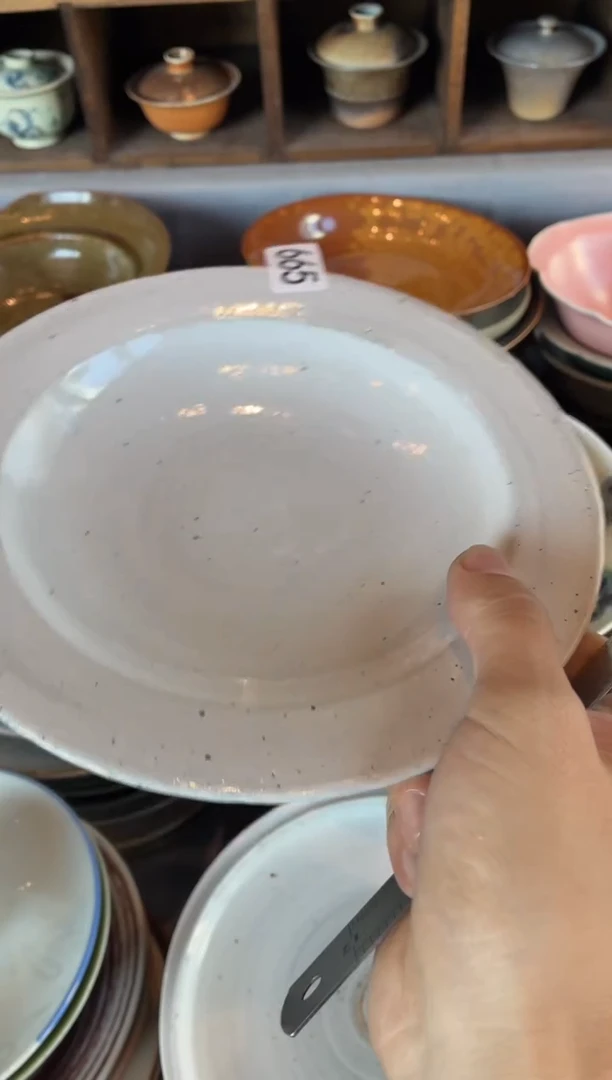 瓷片天****8665  白麻点平沿盘1个