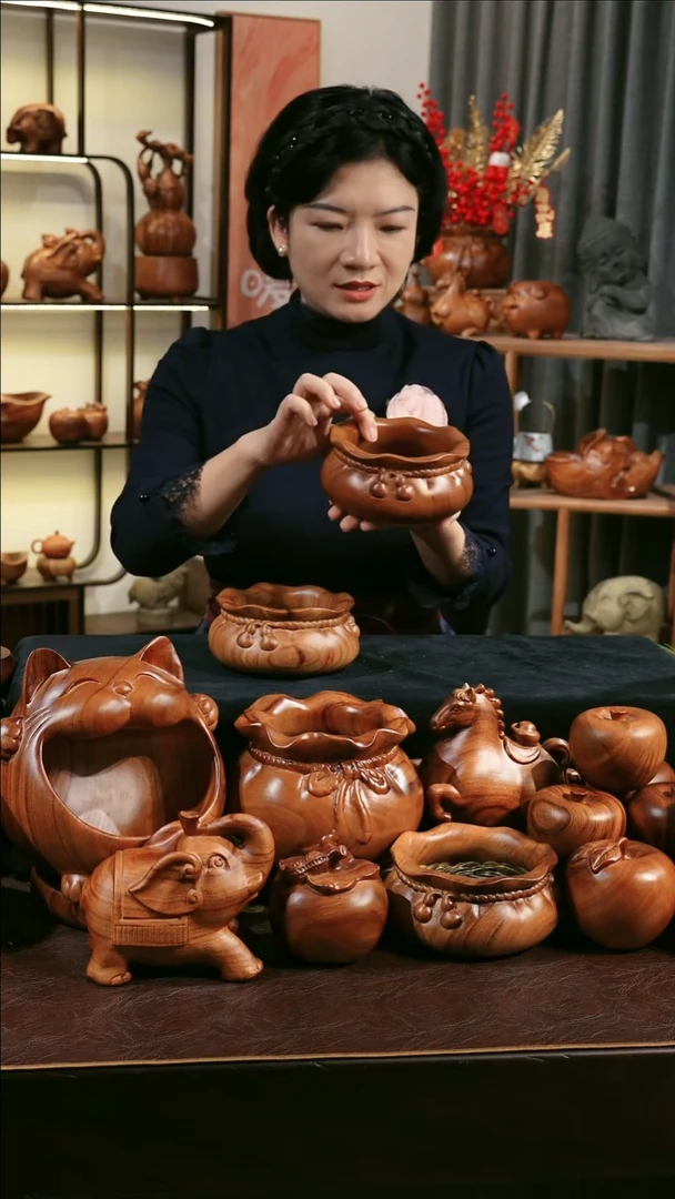 木MB005-4福袋收纳摆件小号微瑕福利随缘发其一