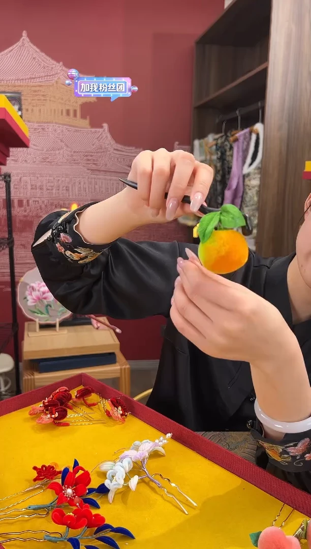 【闪购商品】刺绣非遗绒花（发饰）