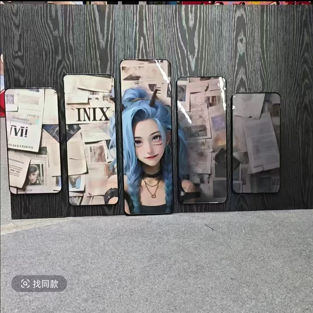 《五联金克斯》金克斯五连幅PVC动漫装饰画电竞房尺寸