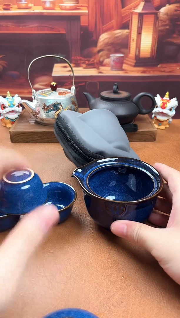 陶瓷茶具摆件旅行套组