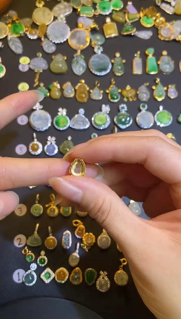 吊坠(不含链)银S925镶嵌翡翠1