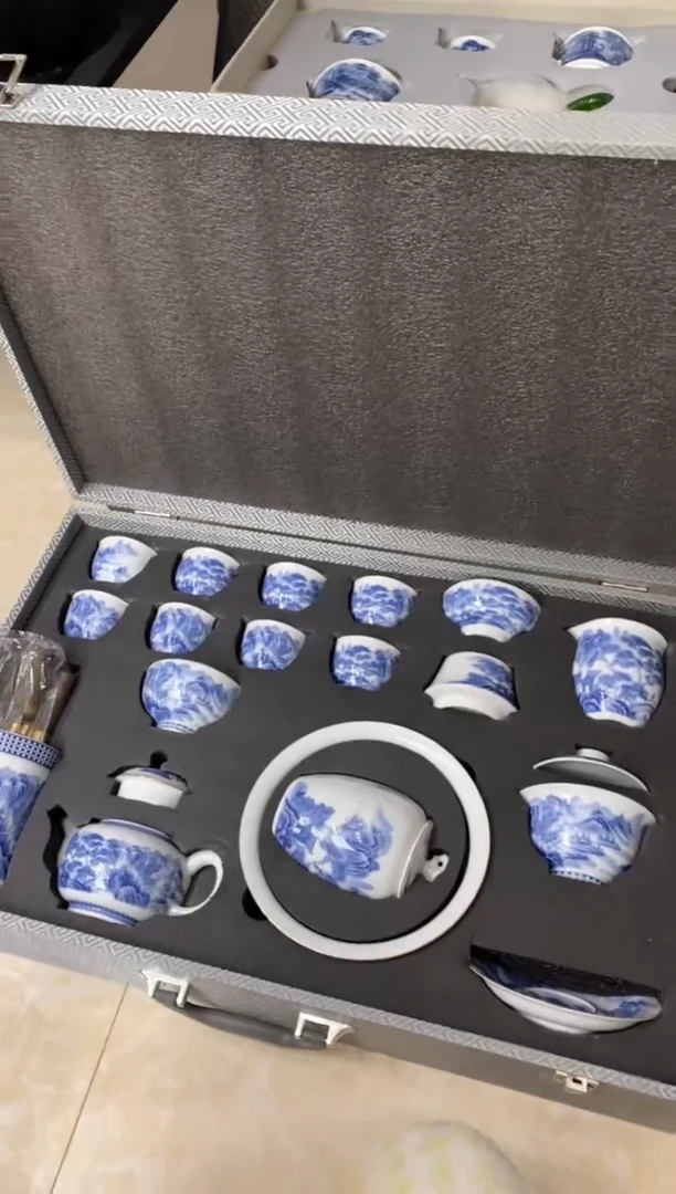 多**?青花山水茶具 套组