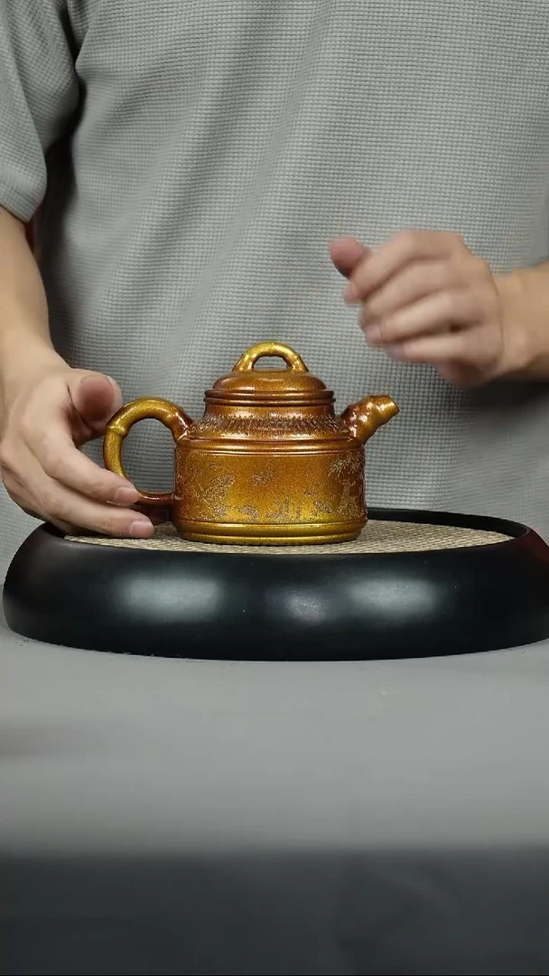茶壶紫砂金贝烧 竹鼎