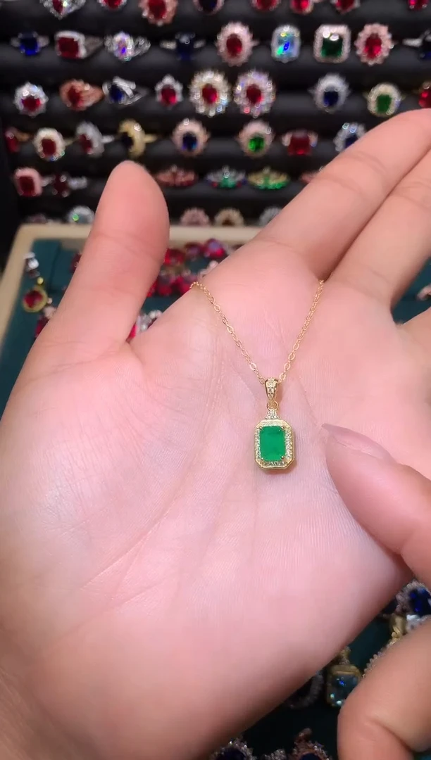 【闪购商品】祖母绿颈饰银S925镶嵌1