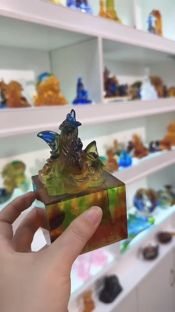 手工艺品琉璃凤凰印章