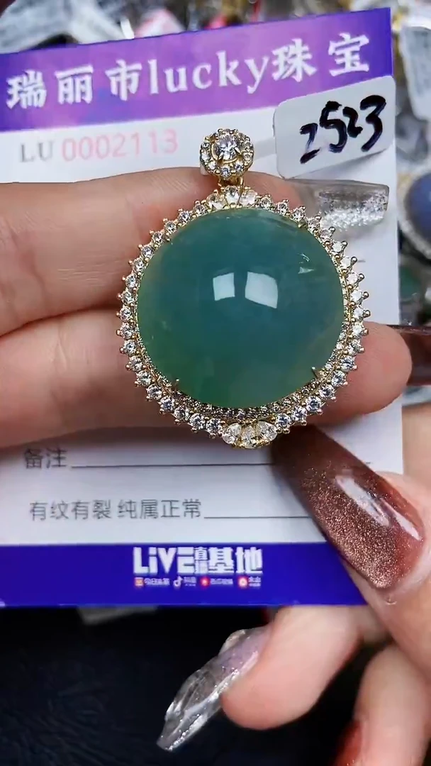 颈饰银S925镶嵌翡翠2113