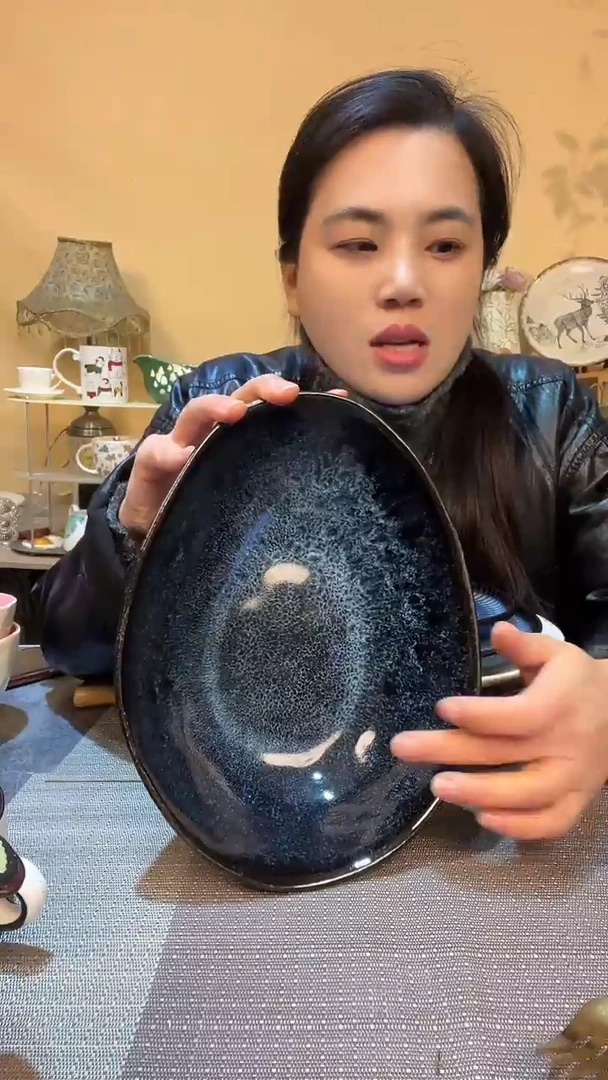 瓷片9.5英寸复古恐龙蛋 微瑕介意勿拍