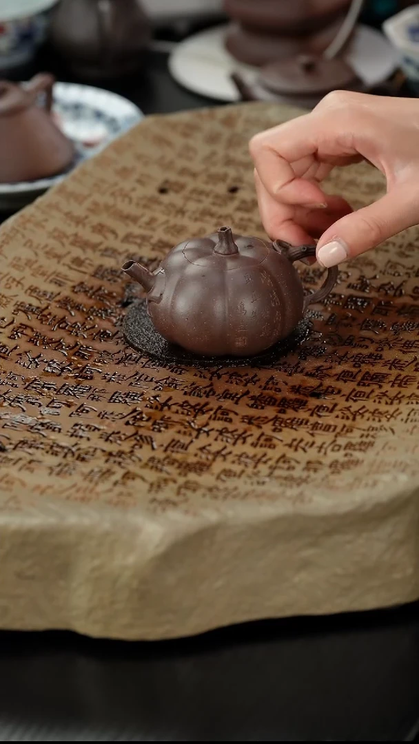 茶壶紫砂D**1lx老紫泥鸣远小南瓜120cc