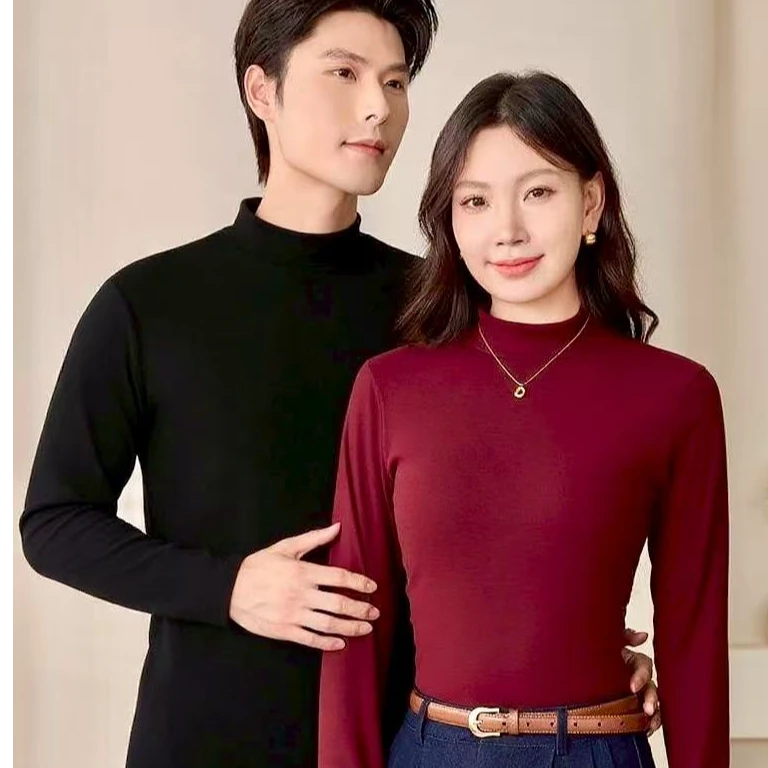 保暖半高领通用男女同款保暖上装半高领修身亲肤秋冬