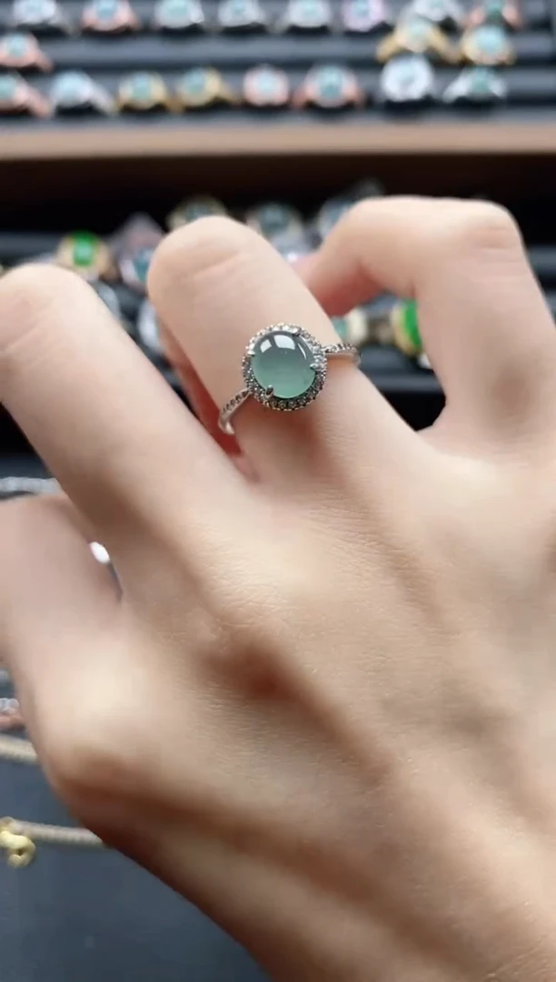 【闪购商品】翡翠戒指银S925镶嵌51151