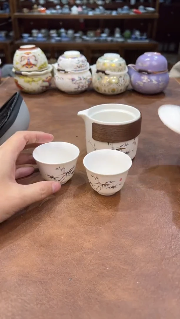 真的很便宜超好看会开片的旅行茶具