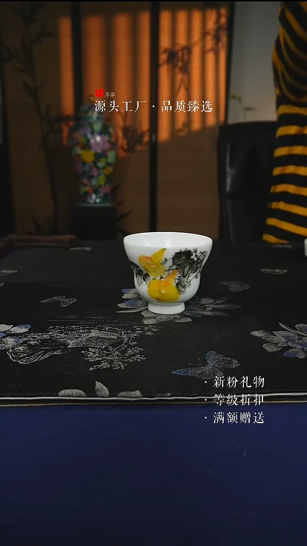 手绘款福禄临门（蒋胜春）玉泥葫芦杯140CC