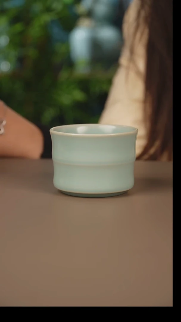 不开片竹节杯微暇