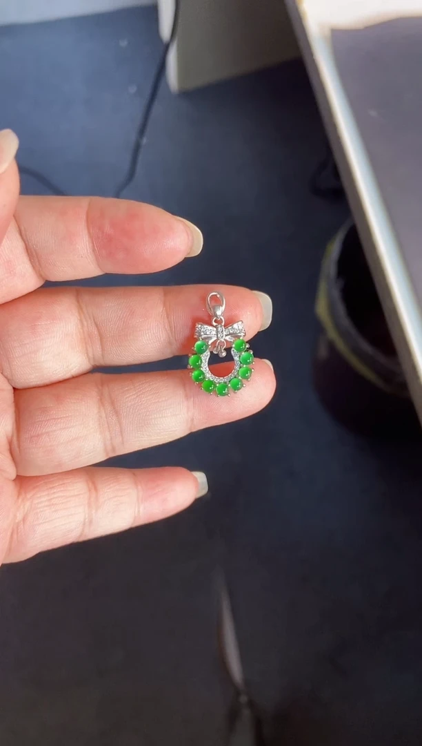 吊坠(不含链)银S925镶嵌翡翠1