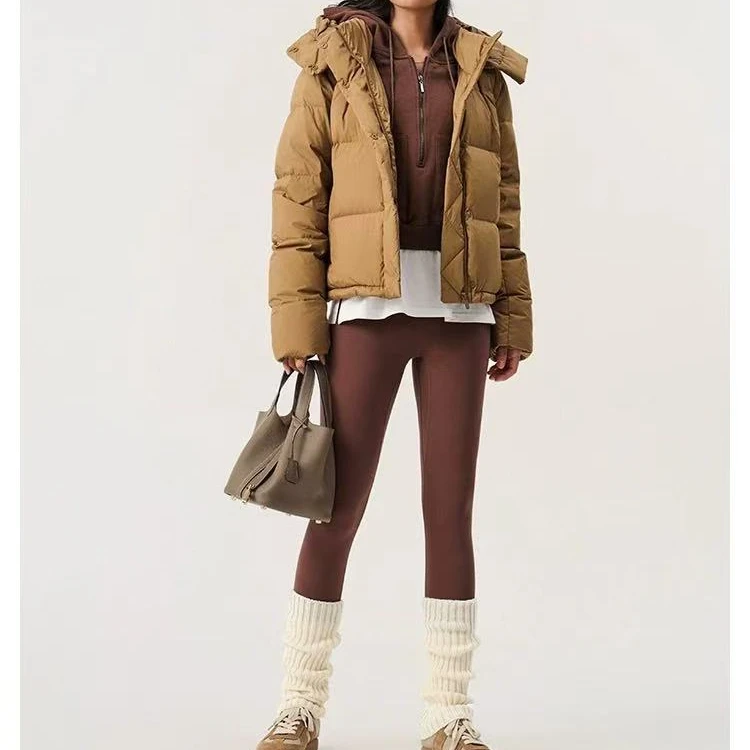 冬季新款百搭高级感短款连帽羽绒服 H2201