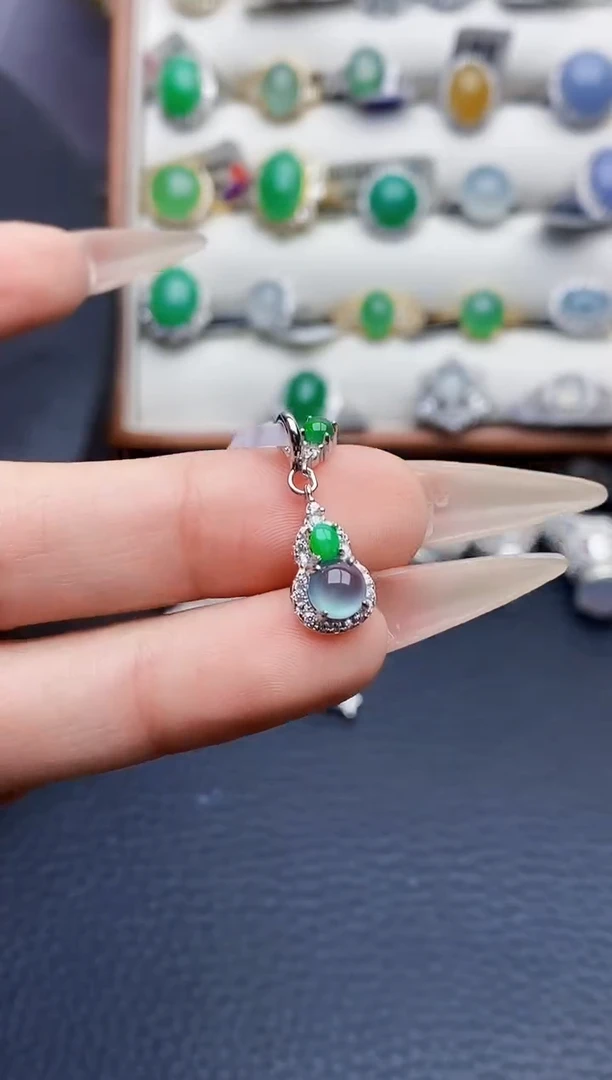 银S925镶嵌戒指翡翠2429