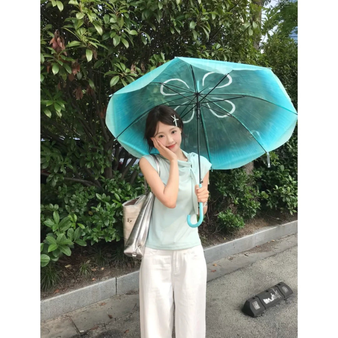 【运补6】夏季辣妹时尚穿搭设计感蝴蝶结无袖上衣高腰阔腿裤套装女