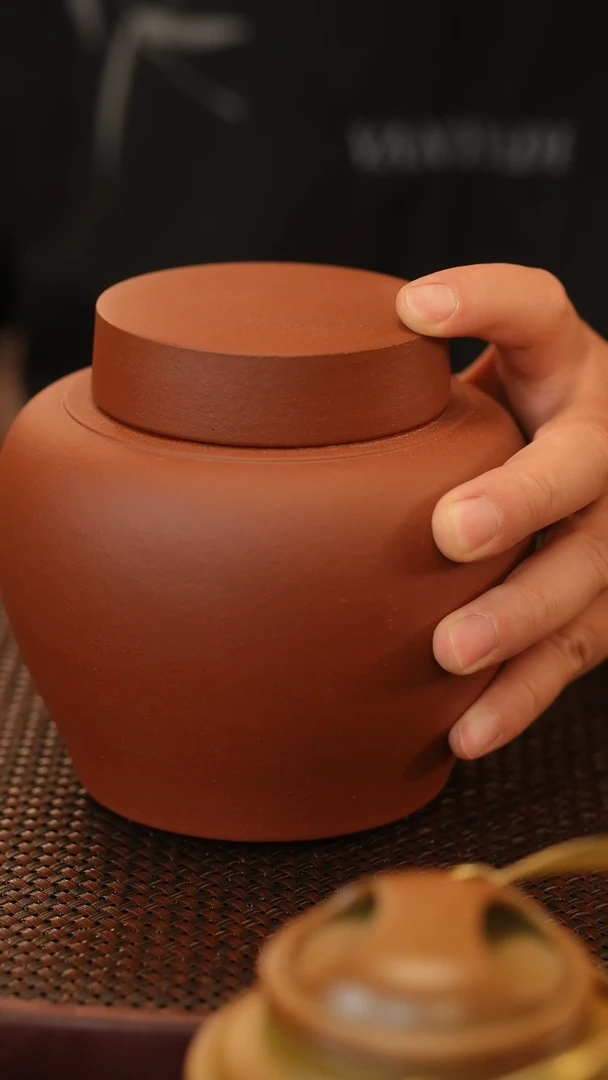 茶壶紫砂红泥 茶叶罐 （四两到半斤