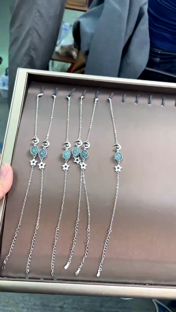 【闪购商品】翡翠手链银S925镶嵌日月星辰多样性发货发一件