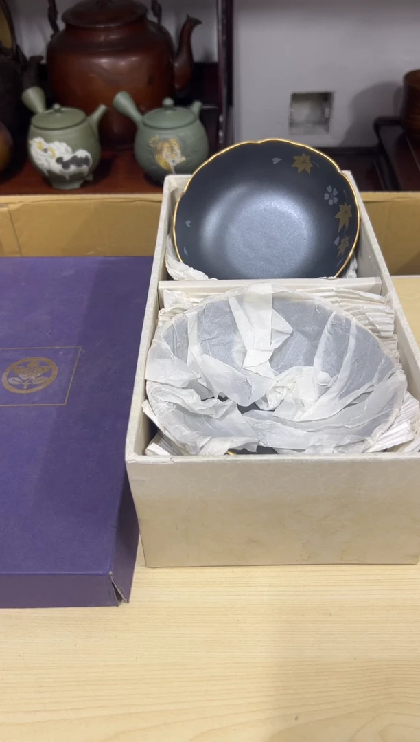 手工艺品琉璃橘吉五只碗11111