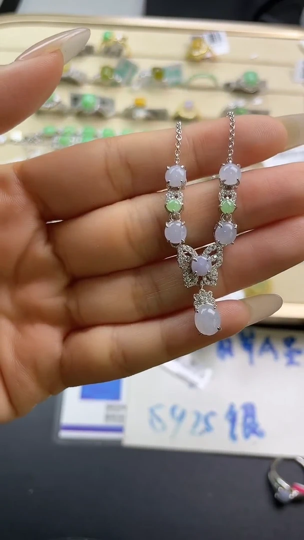 银S925镶嵌戒指翡翠翡翠 蛋面 银S925镶嵌