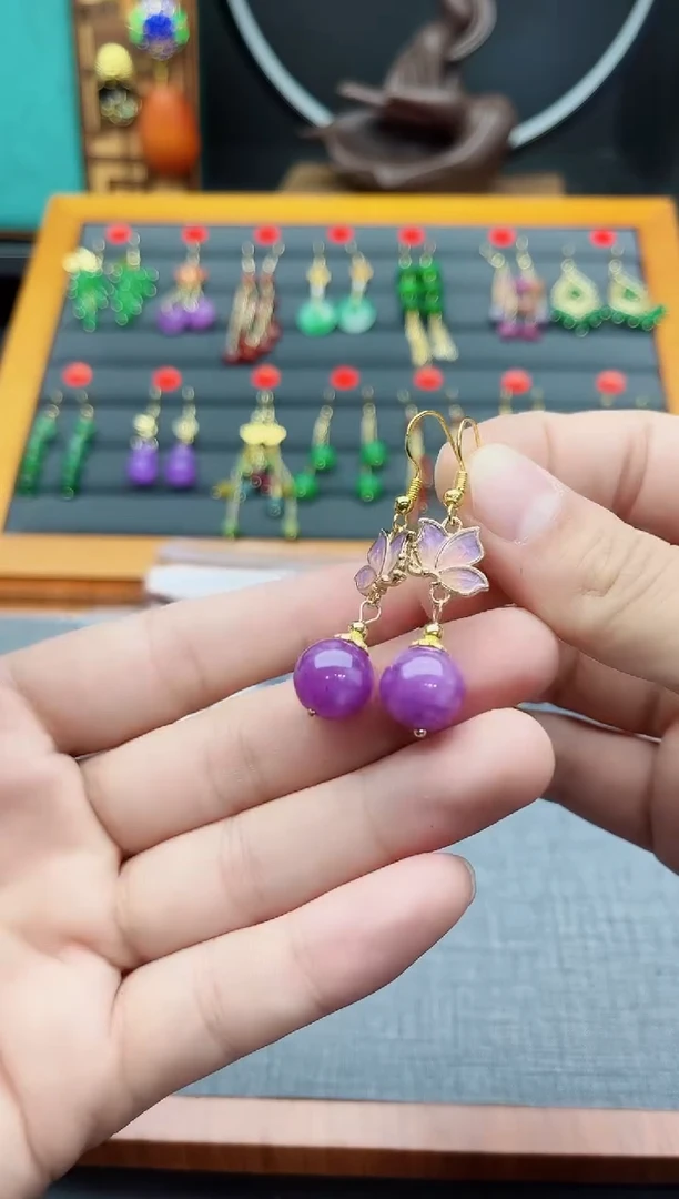 【闪购商品】玛瑙/玉髓耳钉银S925镶嵌327000