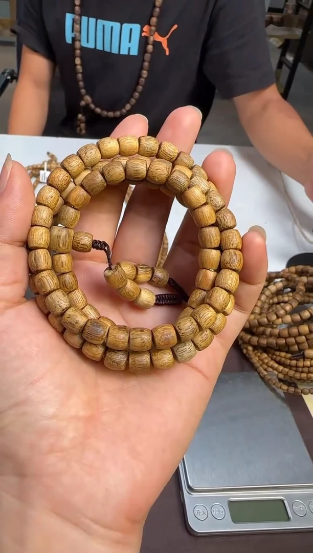 手串沉香金丝油海南黄棋鼓珠长串7mm多样性发1