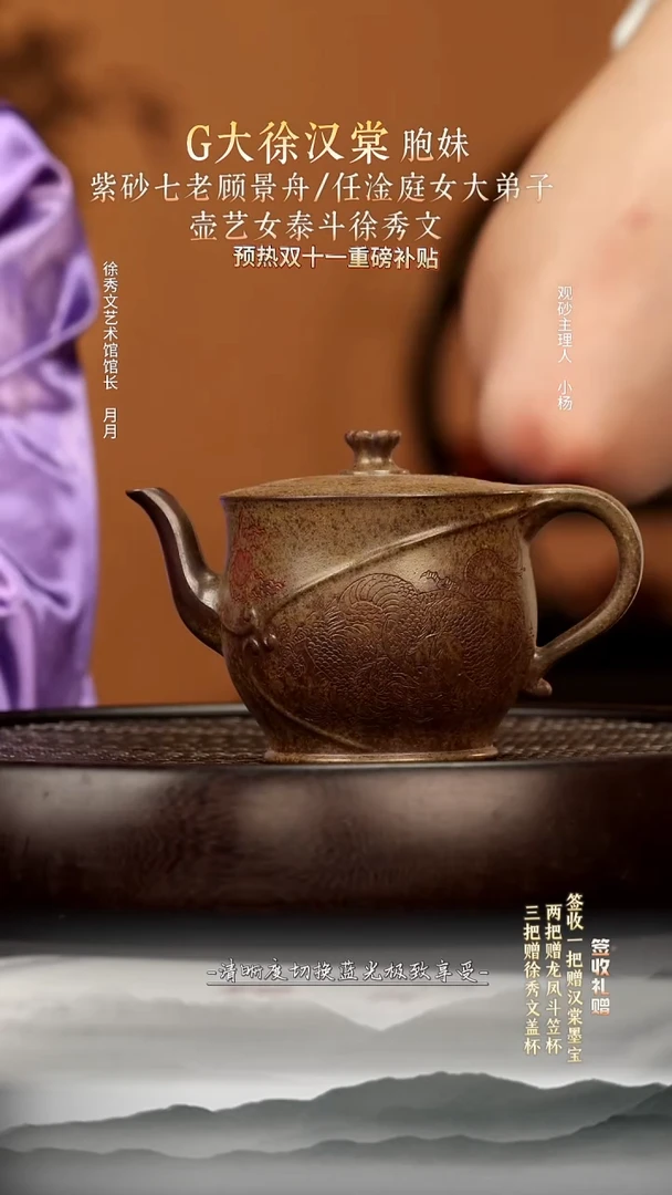 茶壶紫砂49 富贵金砂 婉灯壶 240c