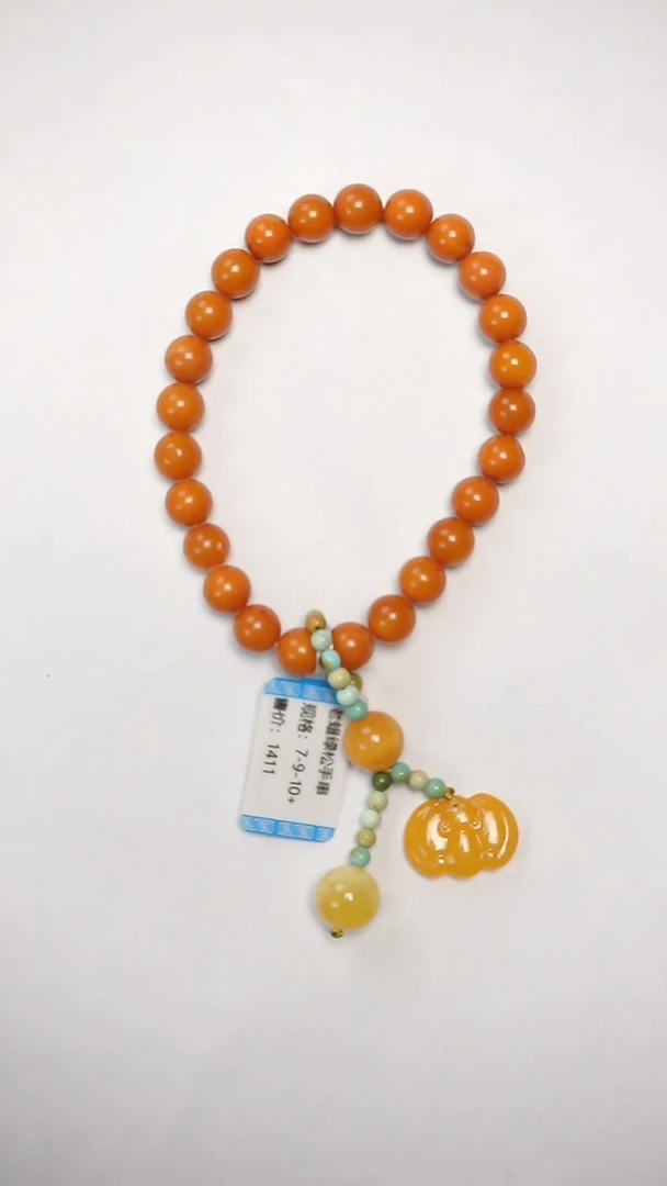 【闪购商品】琥珀手链未镶嵌老蜡绿松手串