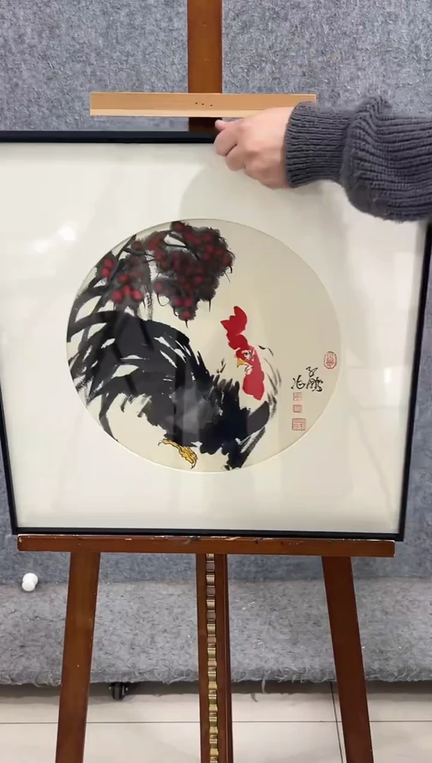 国画李子鹏-1平尺-野稻谷作品