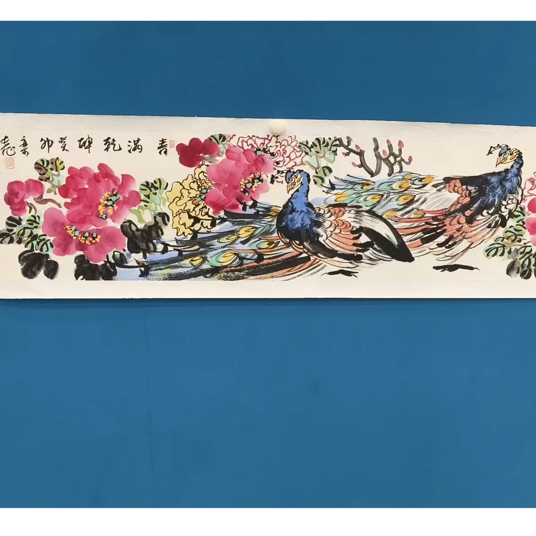 橱窗展示/传奇美术/栾长征/宣纸国画/带证书/春满乾坤