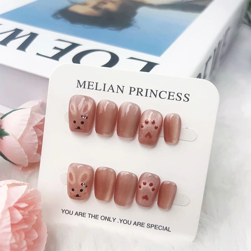 【冰晶猫眼兔】梅琳公主猫爪甜美显白穿戴手工美甲片MELIANPRINCESS
