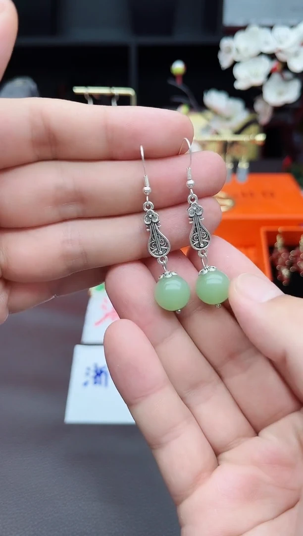 玛瑙/玉髓耳饰银S925镶嵌211000