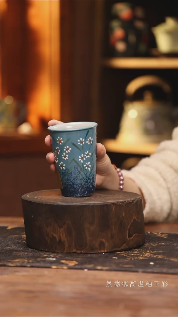 陶瓷景德镇高温釉下手绘陶瓷@L462@