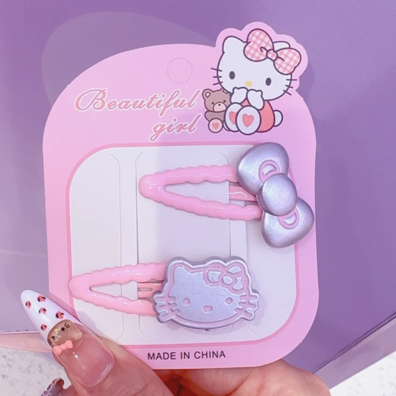 可爱软萌治愈粉色Kitty发夹儿童女BB夹发饰甜美少女心甜酷风边夹