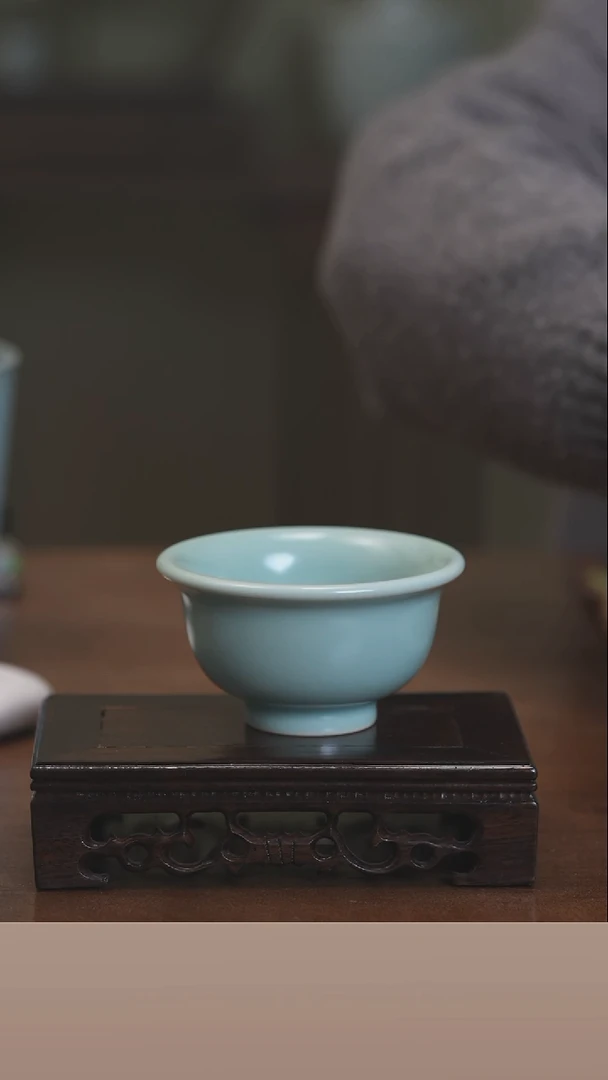 【闪购商品】清凉寺原产地仿古釉手工汝瓷压手杯