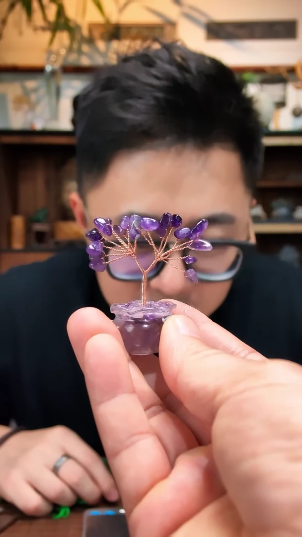 水晶摆件未镶嵌紫水晶树小摆件DN