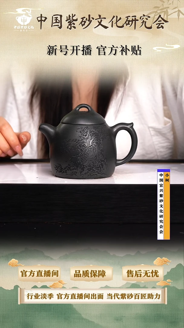 茶壶紫砂陶茶文化九龄君子兰300cc左右
