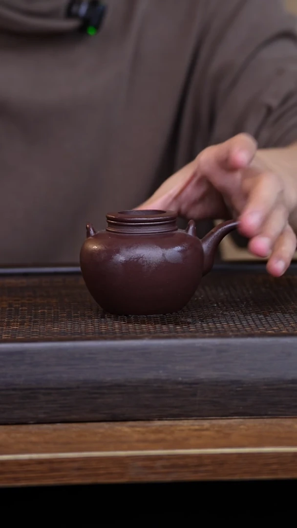 茶壶紫砂宜兴手工原矿紫砂壶001带铜把