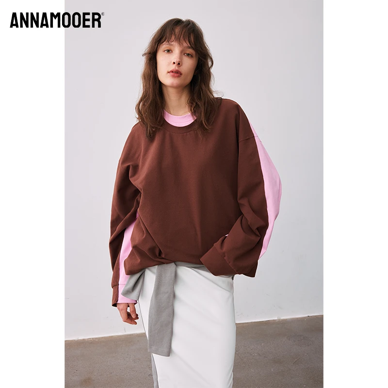 ANNAMOOER · 设计师品牌2025FW拼接卫衣假两件T恤 AM1352A1301WY