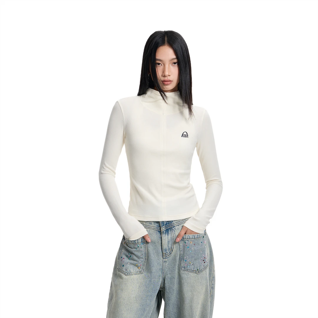 NICEBAD德绒小高领修身长袖保暖贴肤柔软纯色休闲舒适打底