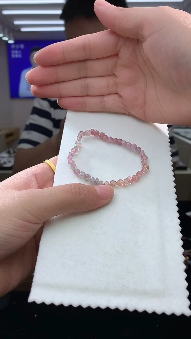 未镶嵌手链碧玺艳桃红西瓜原石碧玺