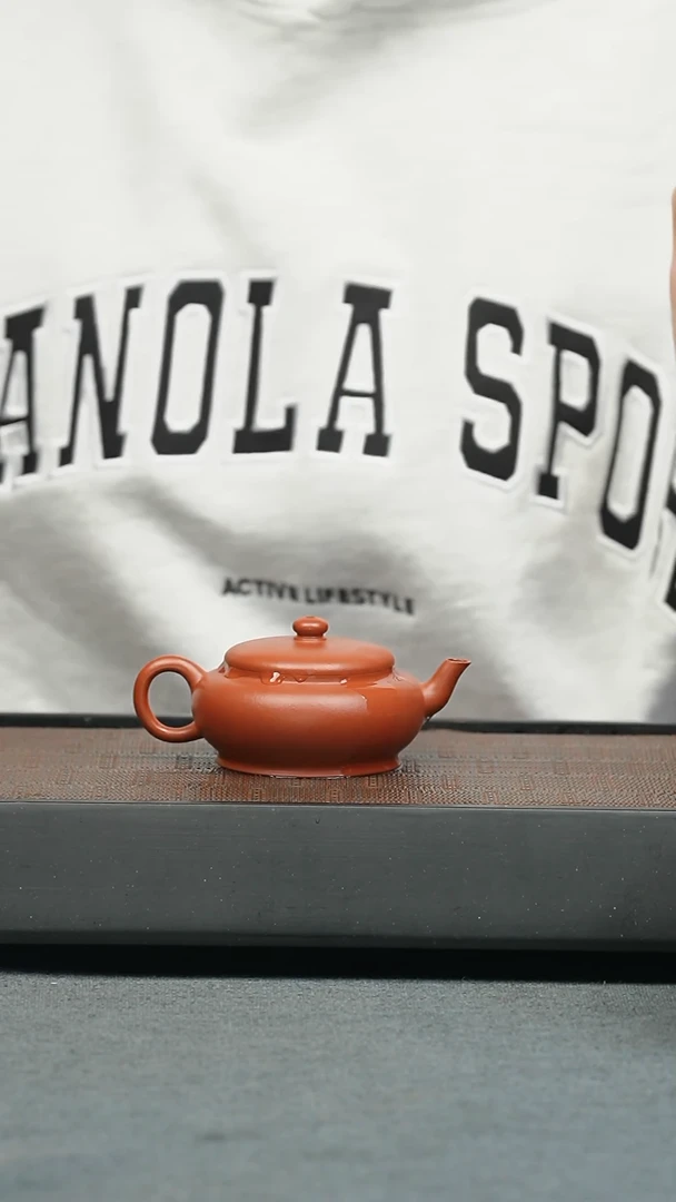【闪购商品】紫砂茶壶五堂 朱泥扁灯-诗酒趁年华