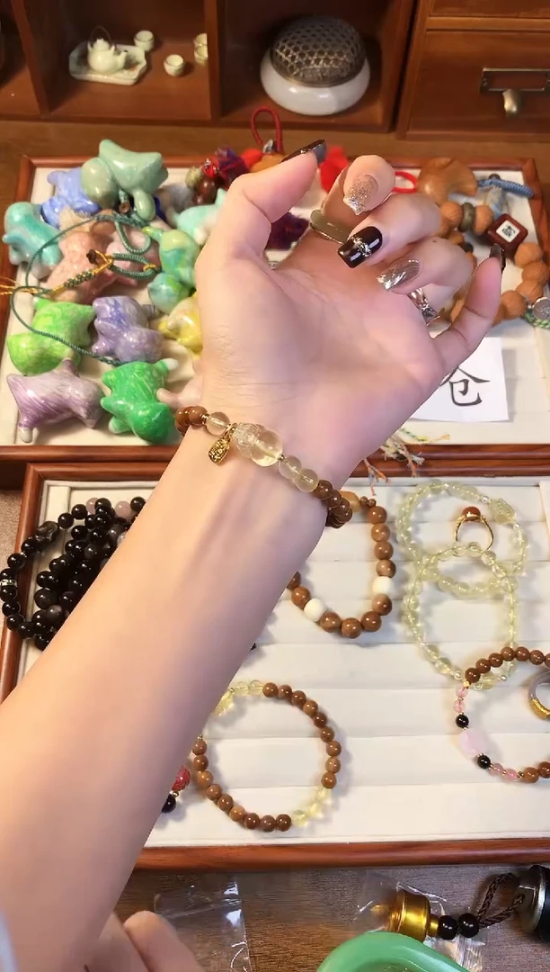 【闪购商品】库克手串未镶嵌柠檬黄水晶貔貅库克单圈